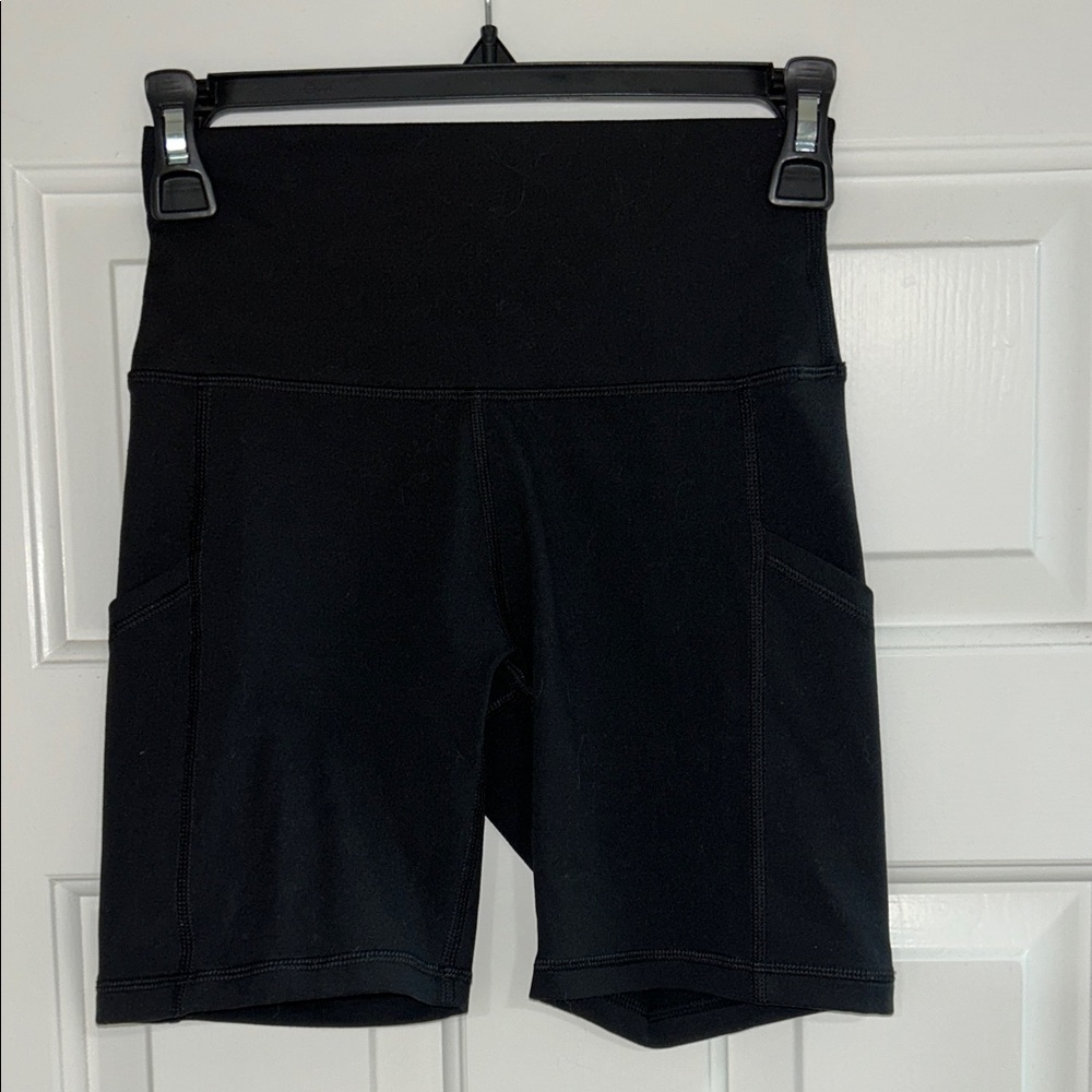 Aerie The Hugger Black Bike Shorts